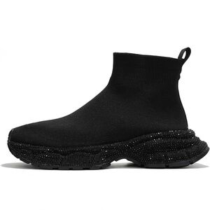 NEW! CAPE ROBBIN Size 8.5 Lynelle Rhinestone Embellished Sock Sneakers